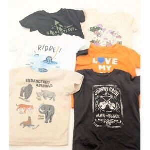 Toddler Boys Short Sleeve T-Shirt Bundle Lot of 6 Animals J. Cash Size 12 Mos-2T